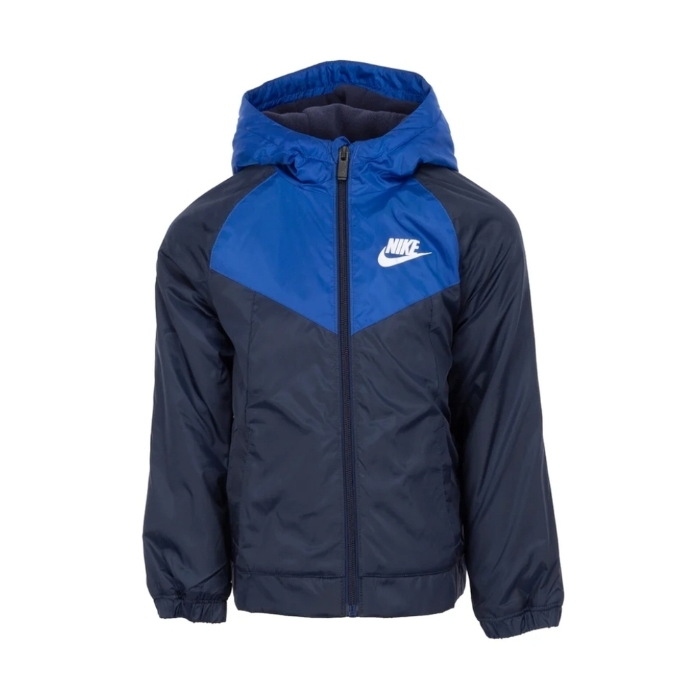 Nike Boys Fleece Lined Windbreaker Jacket 4T Blue